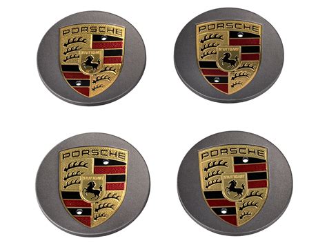 Wheel Caps With Coloured Crest For Porsche Macan Set Of 4 00004460514