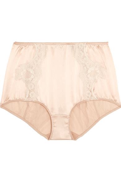 Dolce Gabbana Lace Trimmed Stretch Silk Satin Briefs Net A Porter