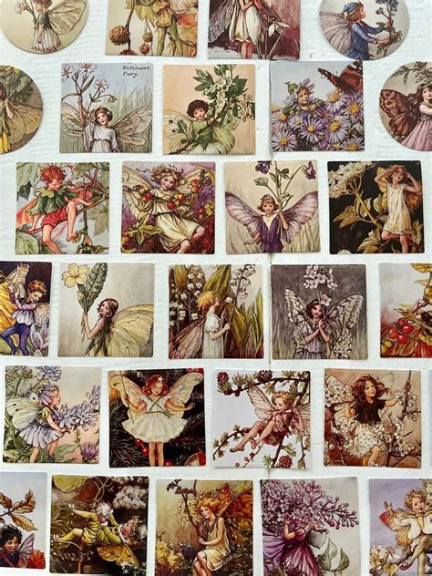 45pcs Vintage Flower Fairy Stickers Fairy Print Sticker Wonderful