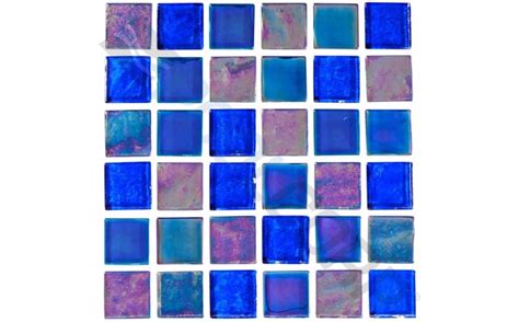 POOL360 1 X 1 Equinox Textured Glass Tile Dark Blue