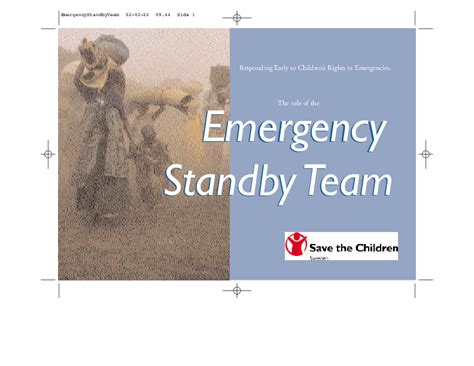 The Role Of The Emergency Standby Team Save The Childrens Resource