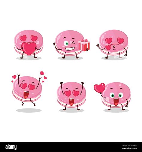 Strawberry Dorayaki Cartoon Character With Love Cute Emoticon Vector