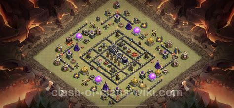 Best Anti 3 Stars War Base Th9 With Link Anti Air Dragon 2023 Town Hall Level 9 Cwl Base