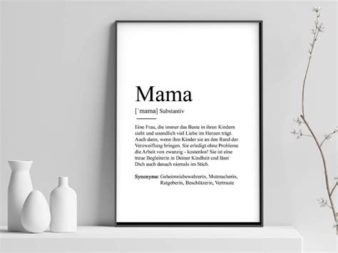 Poster Mama Definition Geschenk Vorbild Muttertag Geburtstag