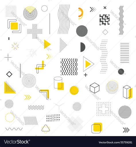 Web and graphic design set 54 geometric shapes Vector Image