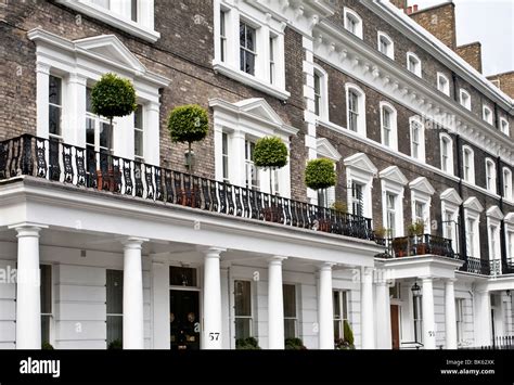 Georgian House Fronts Onslow Square South Kensington London Stock