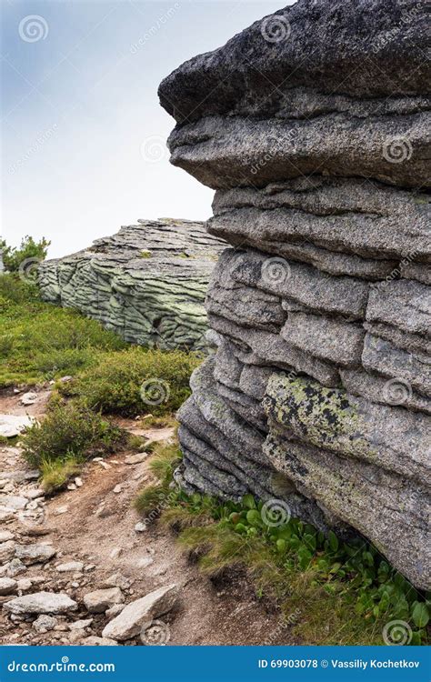 Layers of Sedimentary Sandstone Rock. Stock Photo - Image of gravel ...