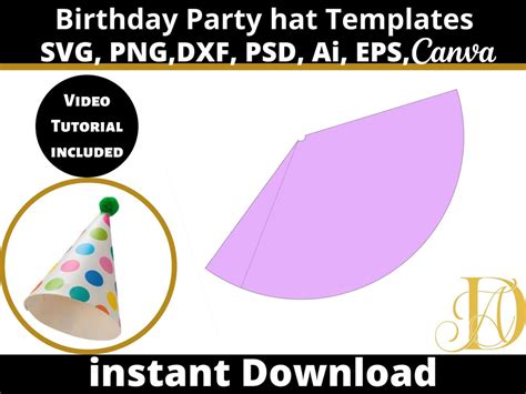 Party Hat Template Birthday Hat Template Cone Hat Paper Hat