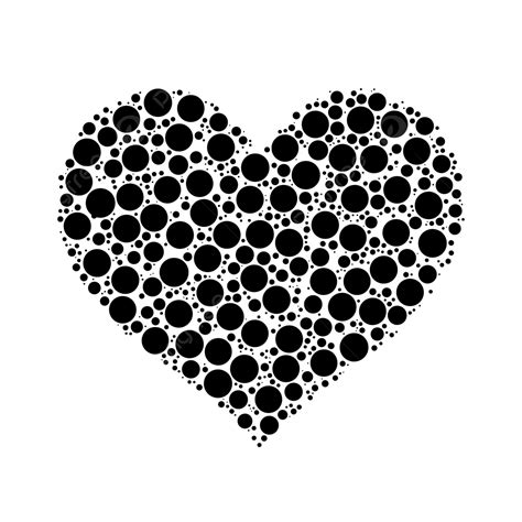 Logotipo De Corazón De Relleno De Círculo Punteado Negro Vector PNG