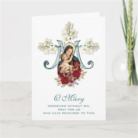 Virgin Mary Religious Mothers Day Catholic Card