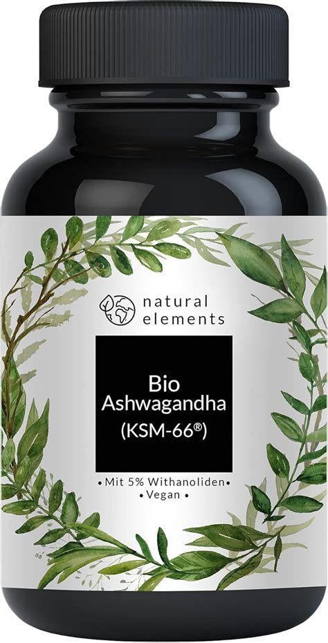 Bio Ashwagandha KSM 66 Premiumrohstoff 180 Kapseln Mit