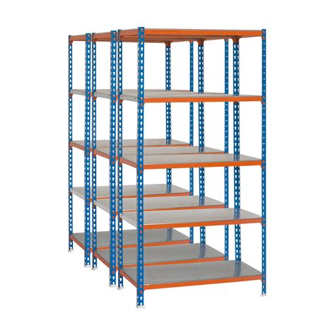 3 Bays RACK 2 Light Medium Duty Boltless Shelving Kit With 5