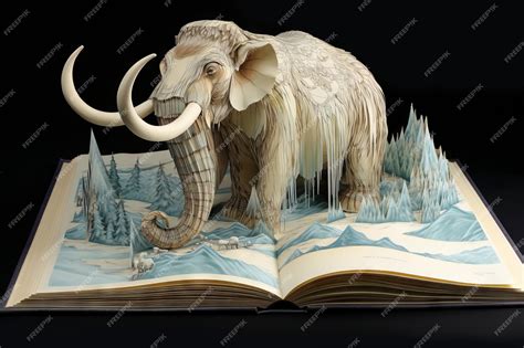 Mastodonte Mamut Lanudo De Papel En Capas Papercore Sobre Un Foto Premium