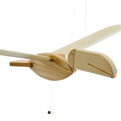 Natural Wooden Flying Bird Toucan Unisex Nursery Decor Baby Mobile