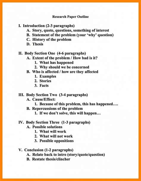 5 6 Examples Of Outlines For Research Papers