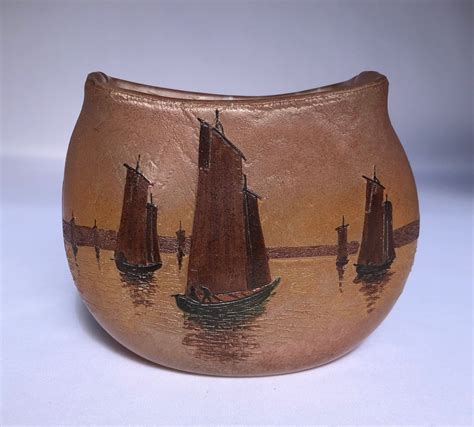 Proantic Vase Decorated With Boats From The Pornic Series By Francois