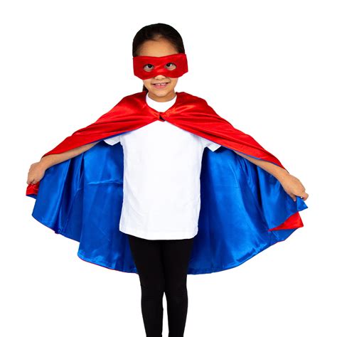 Reversible Superhero Cape and Mask (red+blue) ‘Save The Day’ - Pretend to Bee