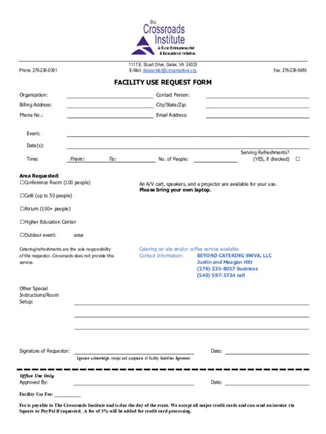 Fillable Online Facility Use Request Form Galax Fax Email Print