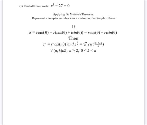 Solved 1 Find All Three Roots R3 27 0 Applying De