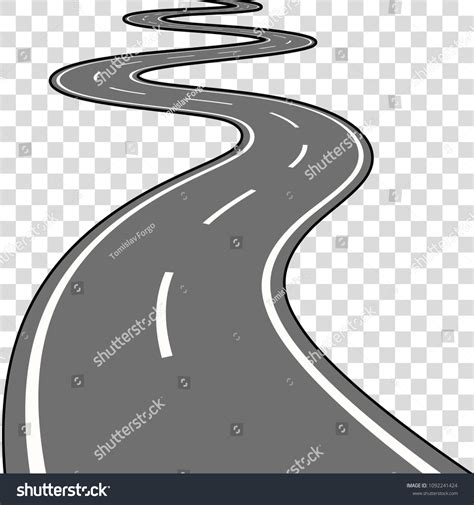 Winding Road Vector Illustration Stock Vector (Royalty Free) 1092241424 ...