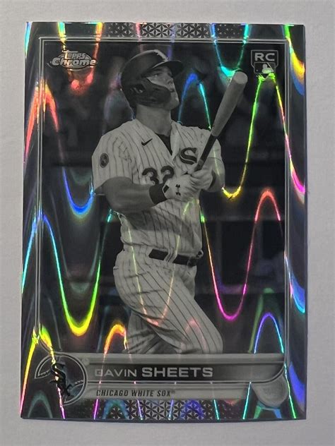 2022 Topps Chrome Sonic Black And White RayWave Refractor Gavin Sheets