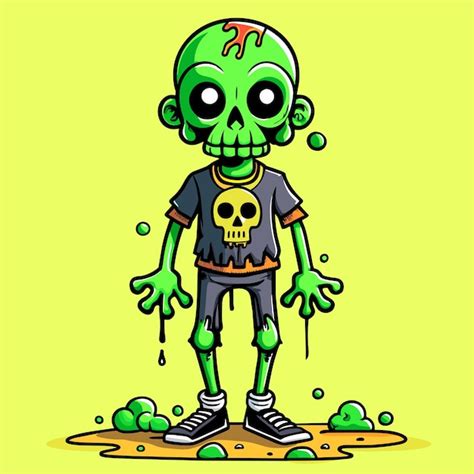 Zombie Bones Slime Vector For Creepy Creations Premium Ai Generated