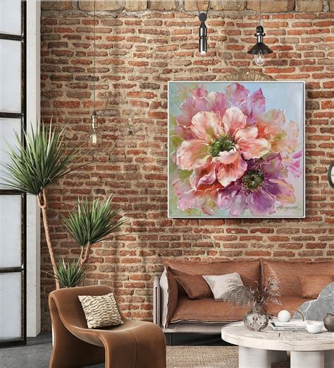 Large Floral Oil Painting Original Floral Art Work Abstract Etsy