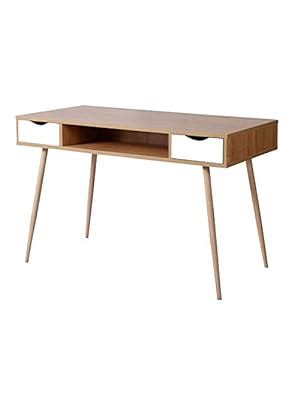 Esituro Table D Ordinateur Table De Bureau En Bois Avec Tiroirs