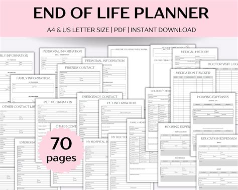 End Of Life Planner Printable