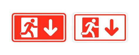 Evacuation Flat Red Evacuation Sign Vector Illustration Stock ...