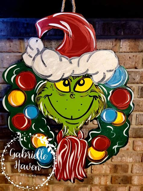 Grinch Door Hanger Merry Grinchmas Christmas Door Hanger Christmas