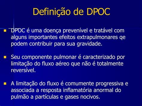 Doença Pulmonar Obstrutiva Crônica Dpoc Ppt