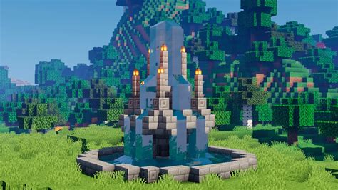 Minecraft I Como Construir Uma Fonte De Gua Chafariz Mundo Quadrado