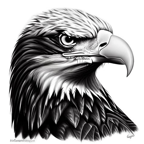 Hyper Realistic Bald Eagle Pencil Drawing Creative Fabrica