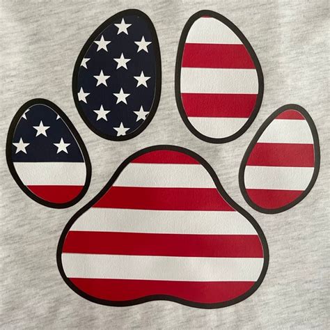 American Flag Paw Print Svg 4th Of July Independence Day Cut File