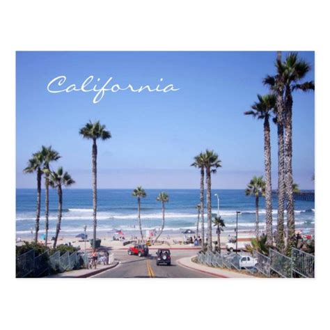 Classic California Beach Front Postcard