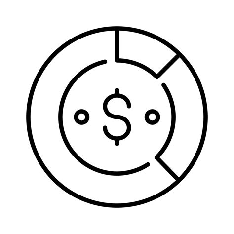 Dollar Sign With Pie Chart Denoting Concept Icon Of Financial Chart