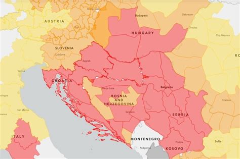 Eu Meteoalarm Upozorenje Za Bih Ve I Dio Bih U Crvenom Naredna Dva