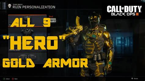 All Specialist Gold Hero Armor Camo Gameplay Black Ops Youtube