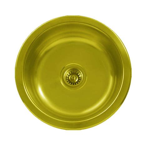 Whitehaus Collection Undermount Brass 18 In Single Basin Kitchen Round Prep Sink In Polished