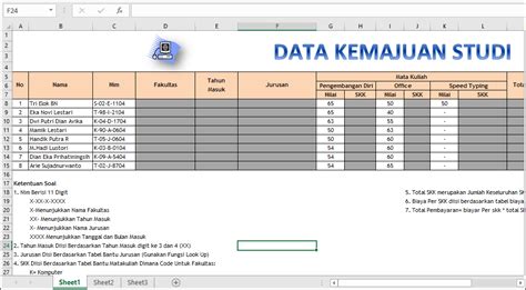 Soal Excel 2007 Lembar Edu