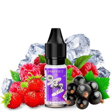 Eliquide goût Cassis Framboise Fraise des bois Protect Sel de nicotine