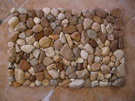 River Rock Doormat River Rock Bath Mat River Rock Decor Pebble Bath