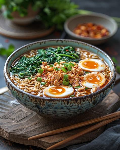 Premium Photo Mouth Watering Photo Of Spicy Ramen On A Bowl