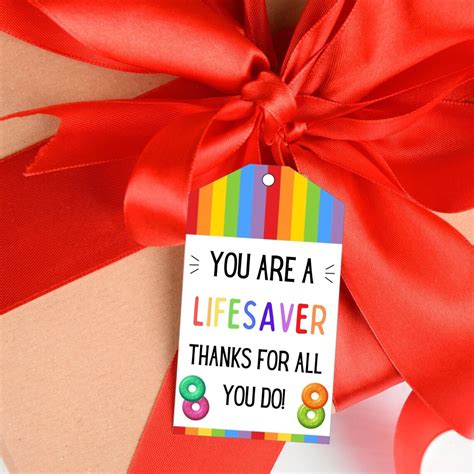 You Are A Lifesaver Gift Tags Teacher Appreciation Tags Etsy