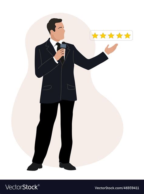 Business man leave five star rating Royalty Free Vector