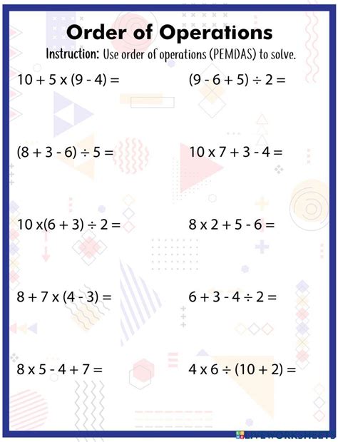 Free Order Of Operations Pemdas Worksheet Download Free Order Of Operations Pemdas Worksheet