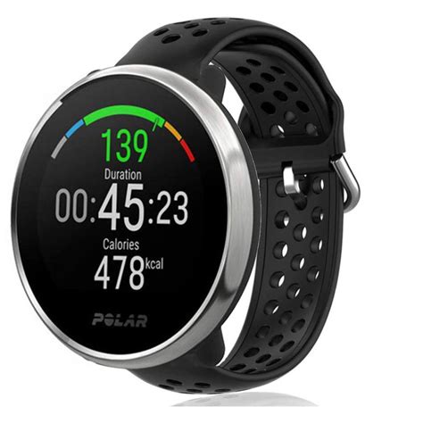 Polar Ignite Silikonband Mit L Chern Schwarz Smartwatcharmbaender De