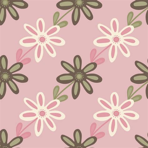 Premium Vector Hand Drawn Floral Wallpaper Cute Flower Seamless