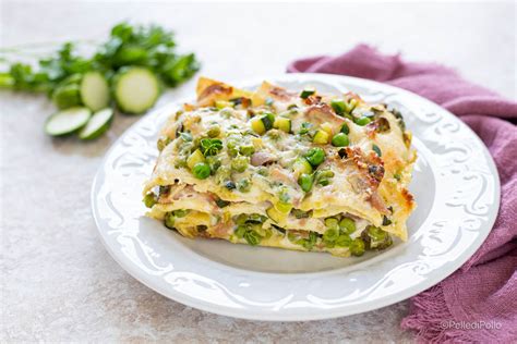 Lasagne Di Pane Carasau Con Piselli Prosciutto E Zucchine